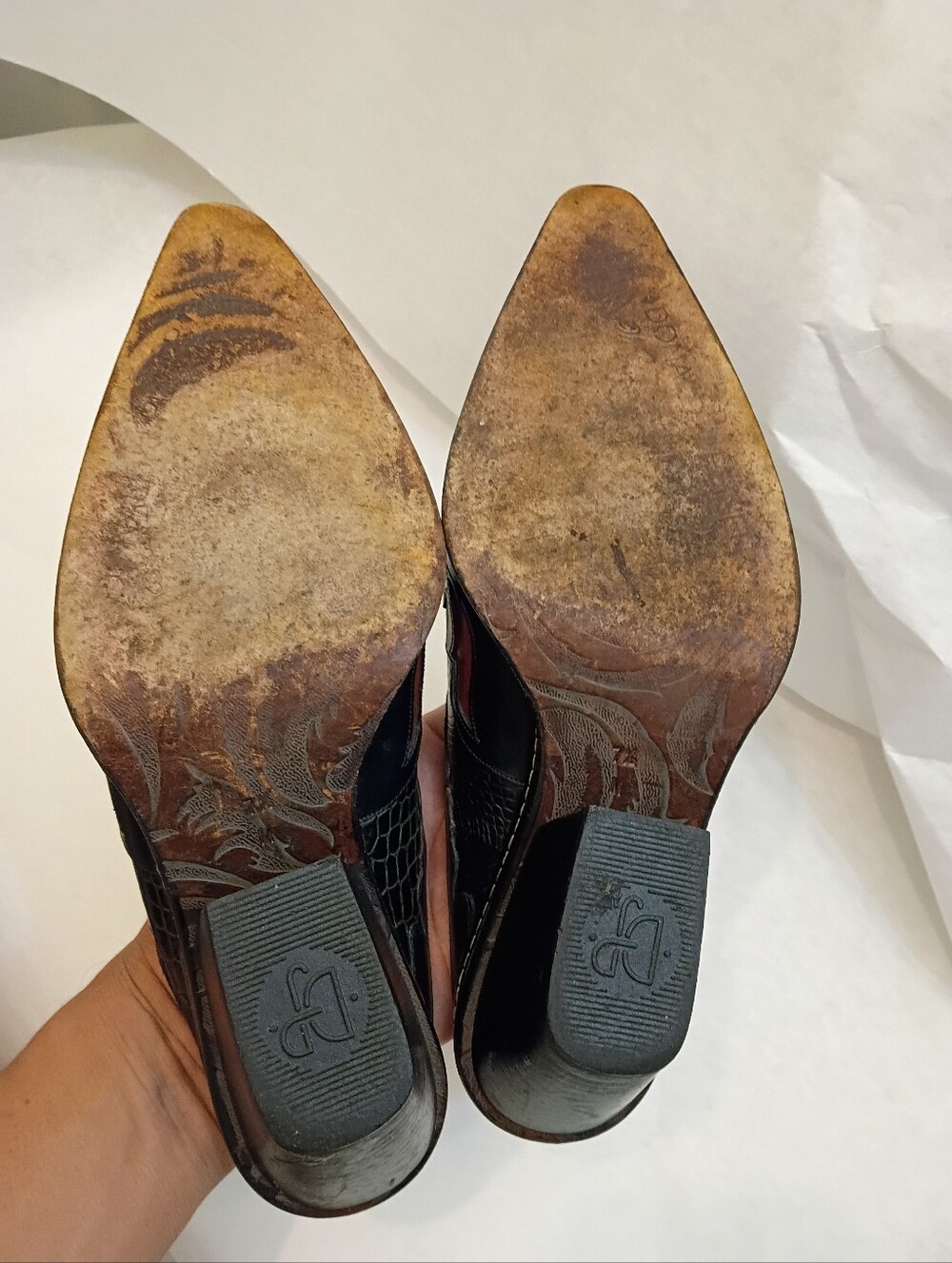 Donald Pliner Croc Effect Made In Italy Mule Women's Size 7.5 - Picture 14 of 15